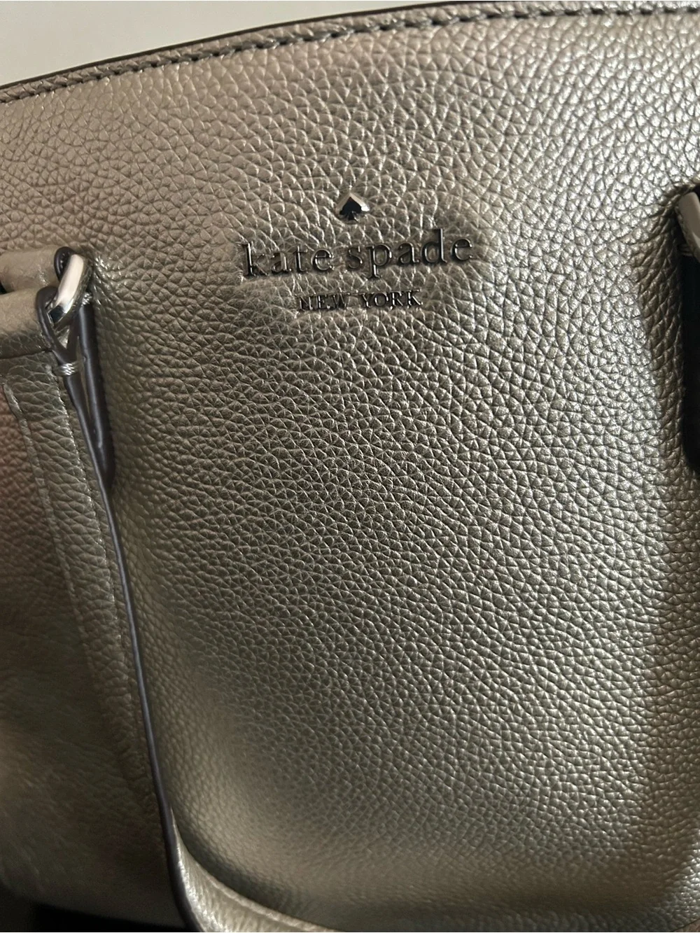 Kate Spade Patterson Drive Metallic Champagne Pebbled Leather Bag w/ Strap